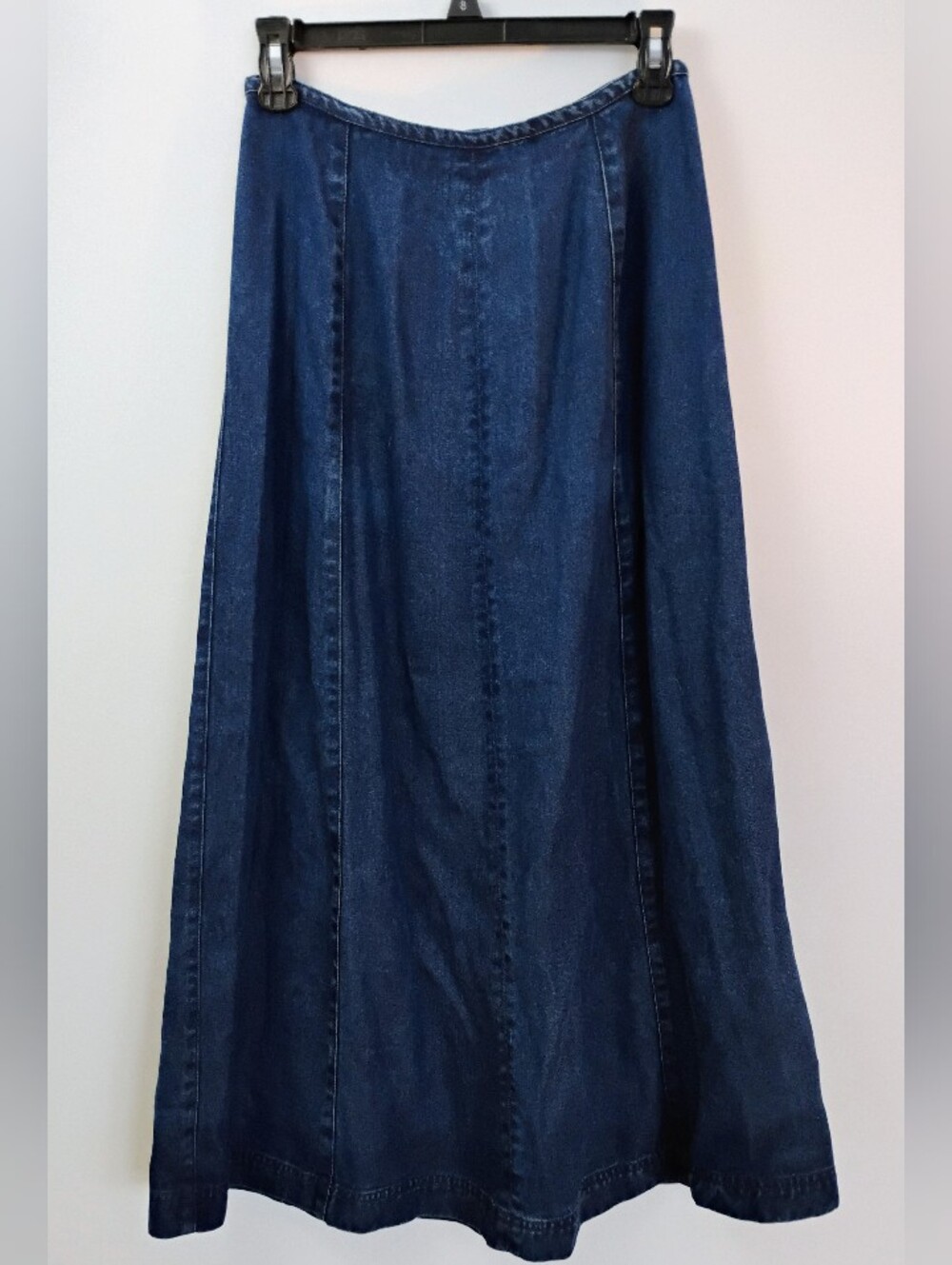VTG Liz Claiborne Lizwear 100% Tencel Denim Maxi Skirt Blue Soft Boho - Size 4P